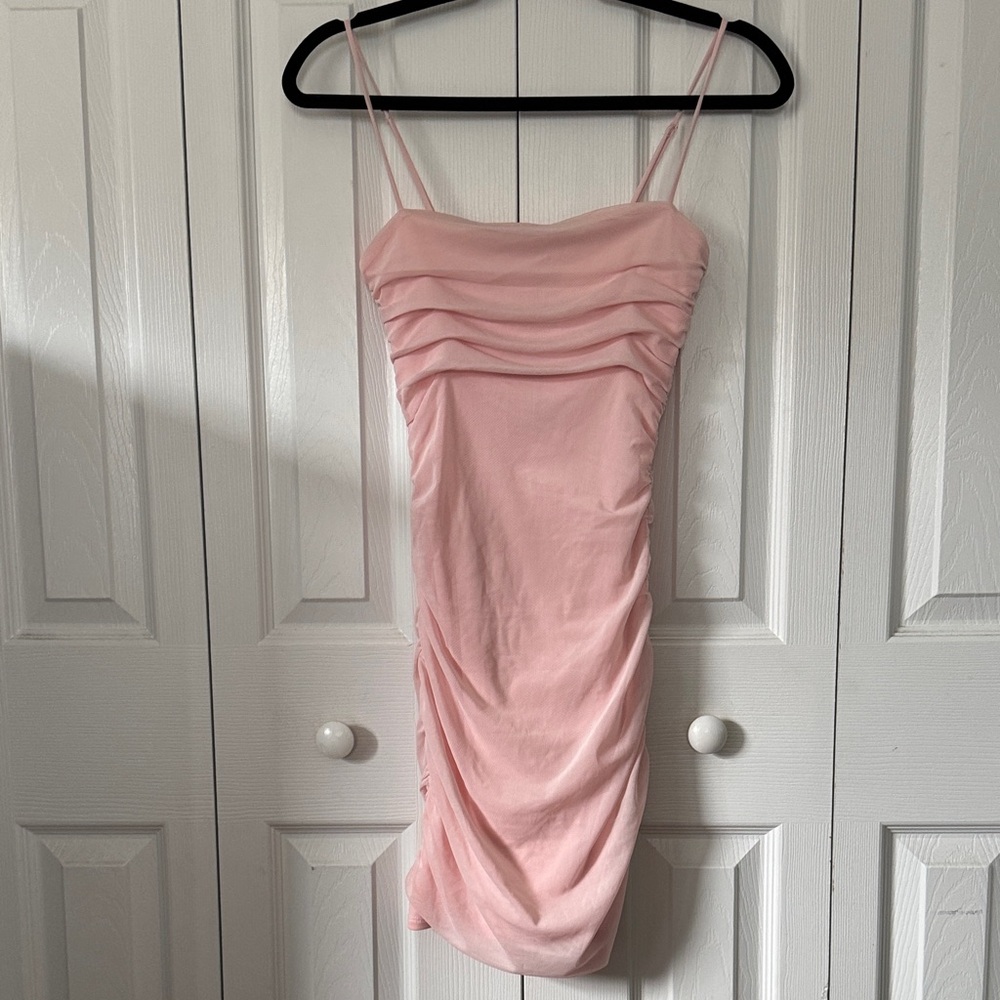 Garage Women's Pink Ruched Slip Dress